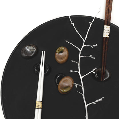 Chopstick Rest Pebble Matt Black Glaze