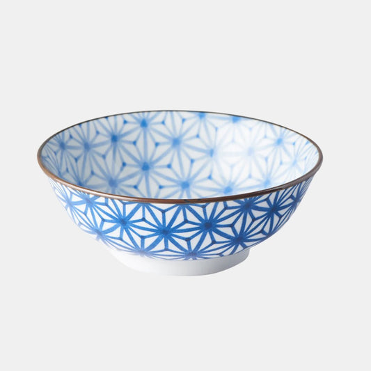 Bowl 19cm Indigo Ikat Starburst Design.