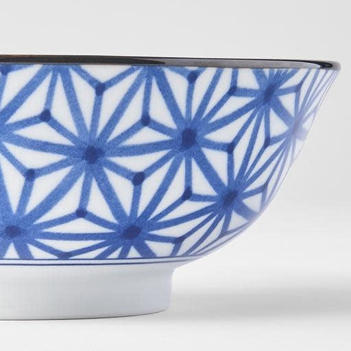 Bowl 19cm Indigo Ikat Starburst Design.