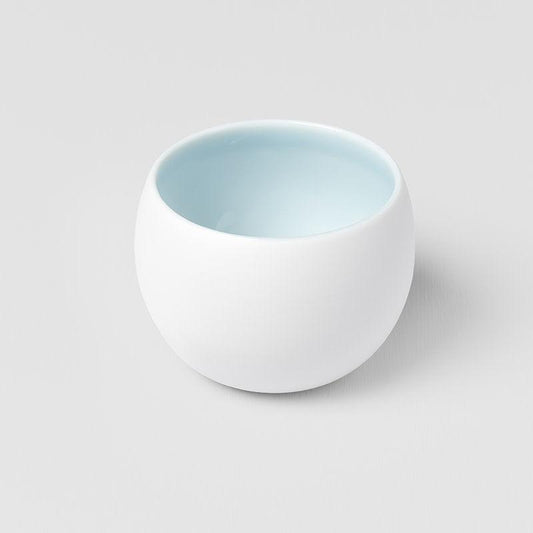 Cup Shochu 8.5cm Matte White & Light Blue Glaze.