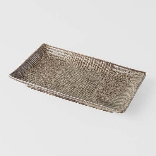 Sushi Plate 21cm Light Brown Glaze.