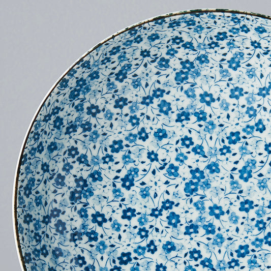 Pasta Bowl 21cm Blue Daisy Glaze.