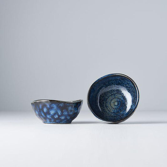 Sauce Dish Organic Shape 8.5cm Kanso Indigo Blue Glaze.