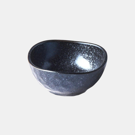 Sauce Dish Organic 9cm Kanso Matt Black Glaze.