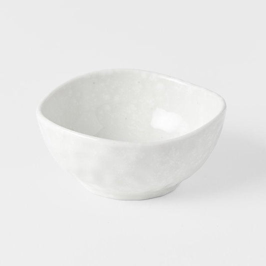Sauce Dish Organic Shape 9cm Kanso Soft White Glaze.