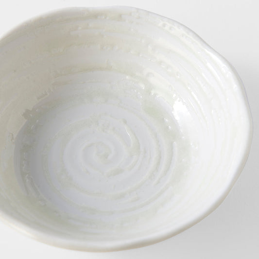Bowl 13.5cm White Spiral Glaze.