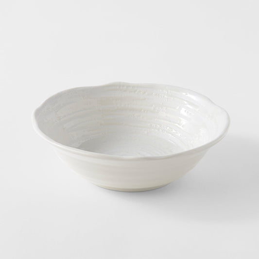 Bowl 15.5cm White Spiral Glaze.