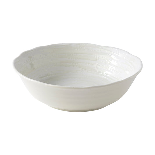 Bowl 21.5cm White Spiral Glaze.