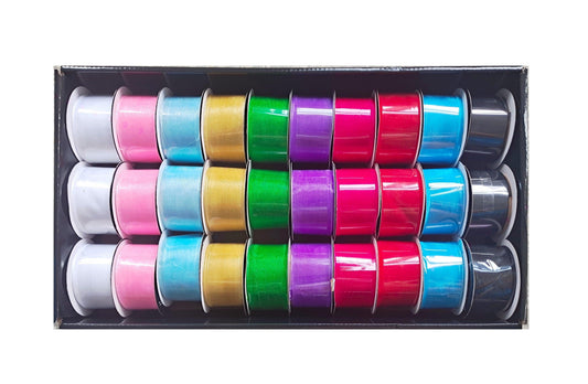 bulk 30 Roll Ribbon Sheer 3mtr 38mm Displayed Box.