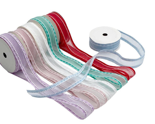 bulk 48 Organza Beaded Satin Edge Assort Wrap 300cm.