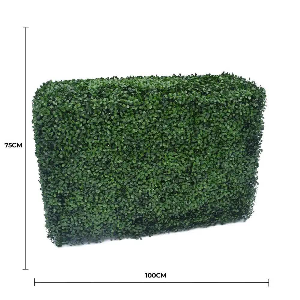 Portable Artificial Boxwood Hedge UV Resistant 75cm High 100cm Long.