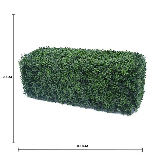 Portable Boxwood Hedge UV Resistant 25cm High 100cm Long.