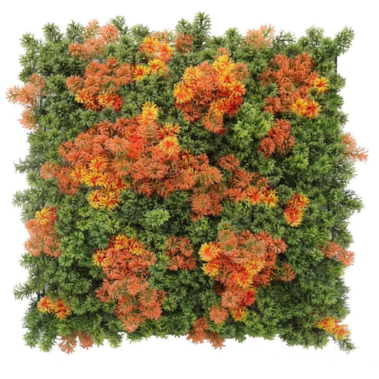Mixed Orange and Green Moss Panel UV Resistant 100cm x 100cm (Back Order Only).