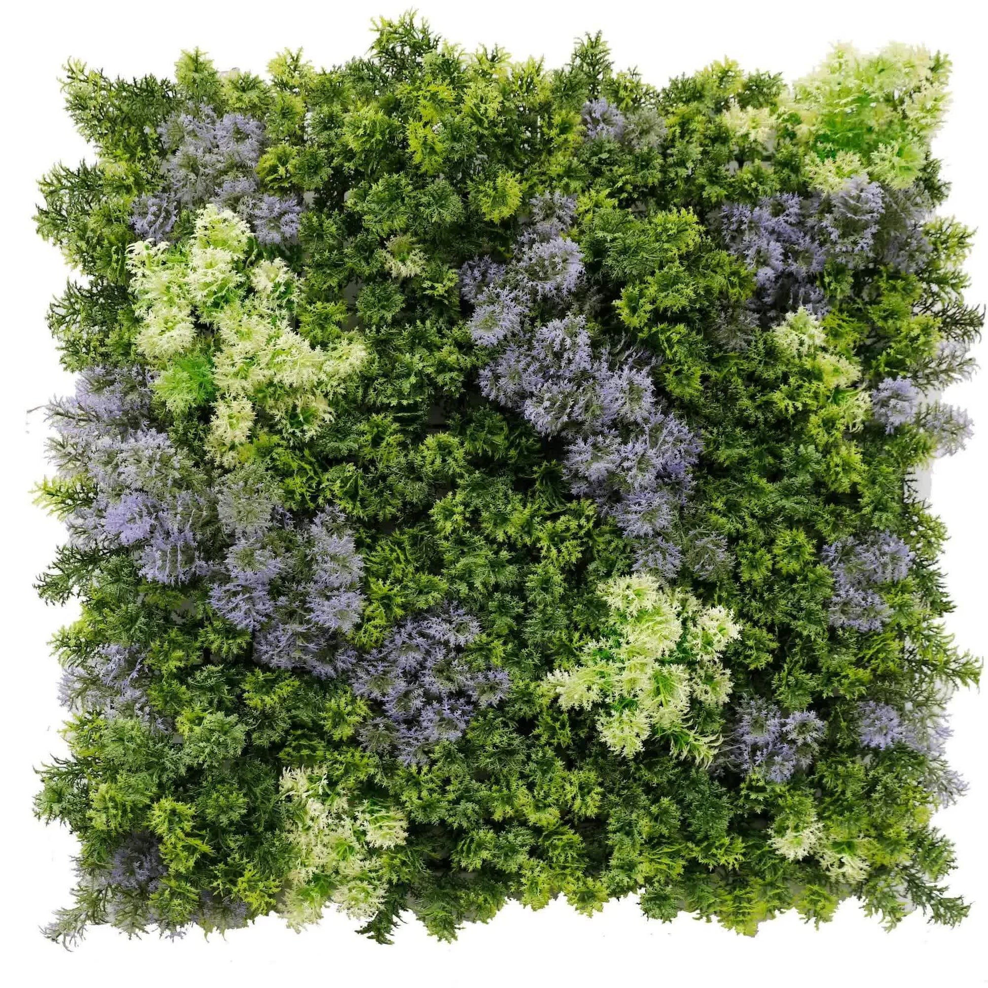 Vivid Purple and Green Moss Panel UV Resistant 100cm x 100cm (Back Order Only).