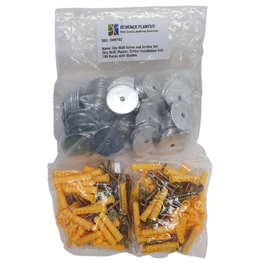 Bulk Screw, Washer & Plug Kit (Timber, Drywall and Plaster) 100 Pack.