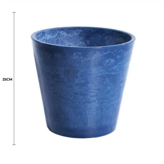 Glossy Blue Garden Pot 25cm.