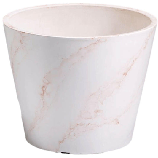 Red & White Imitation Marble Pot 25cm.