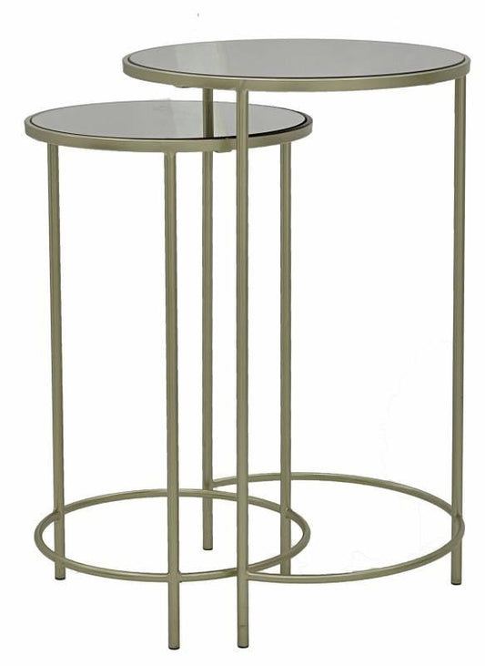 Set 2 Sally Glass Side Table 65cm.