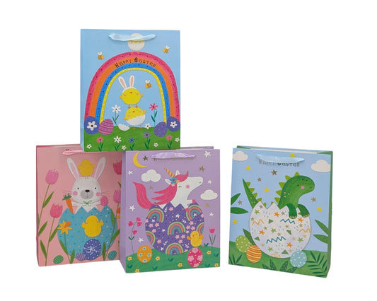 bulk 24 Easter Playmates Gift Bag Xlarge 4 Asst.