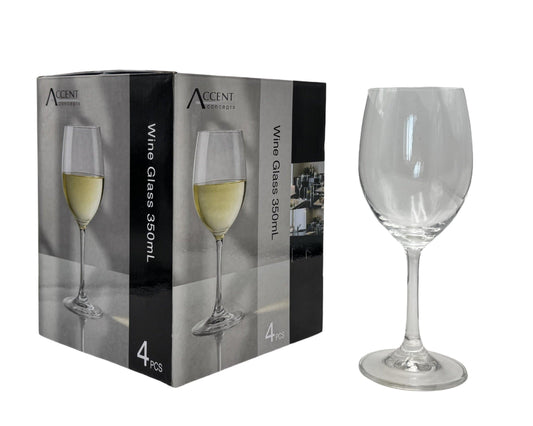 bulk 24 Clear Wine Glass in Gift Pack 350ml.