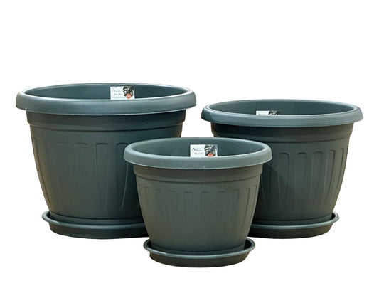 bulk 15 Garden Plastic Pot & Saucer Small Size 28x22cm.