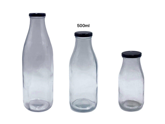 bulk 24 500ml Glass Milk Bottle.