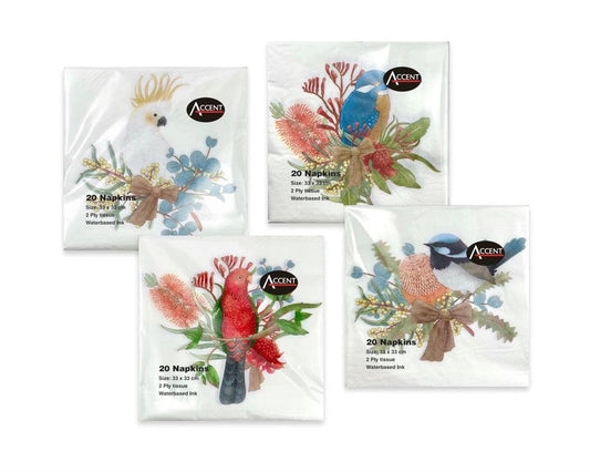 bulk 960 Native Bird Napkin 2ply 33cm.
