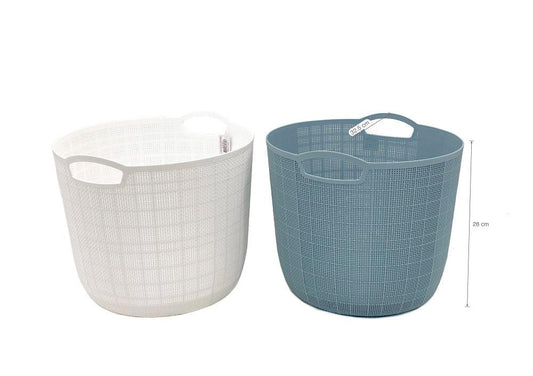 bulk 12 Round Basket w Handle Assort 32cm.