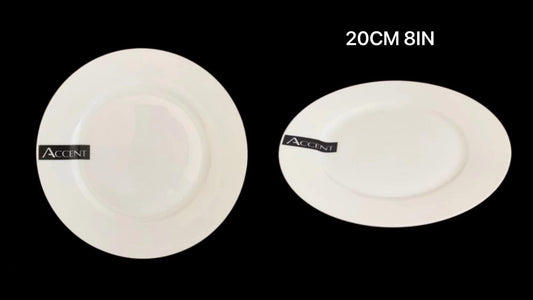 bulk 24 White Fine Bone China Side Plate 8ln 20x2cm.