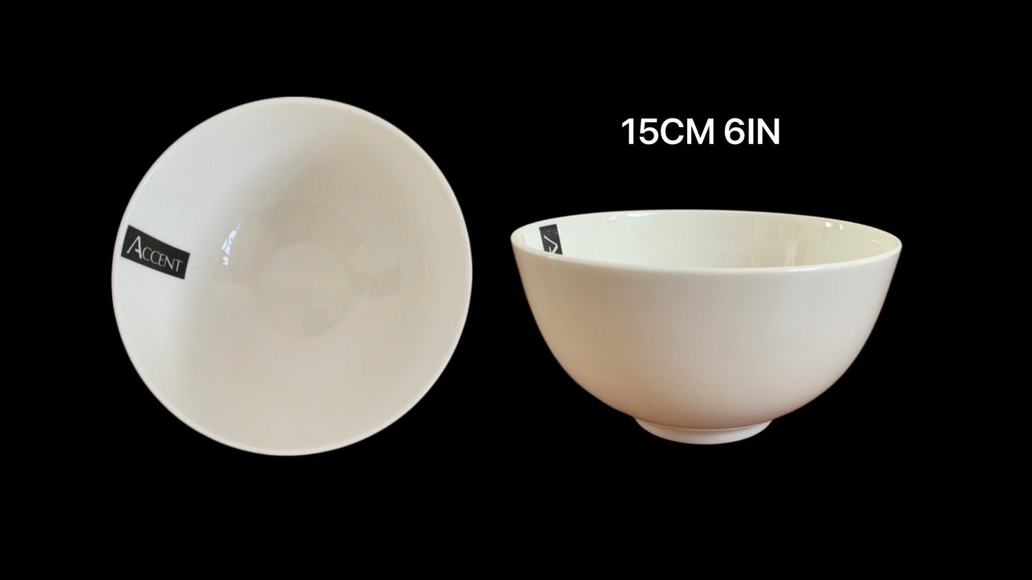 bulk 24 White Fine Bone China Bowl 6in
