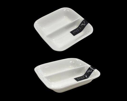 bulk 48 Bone China 2 Section Sauce Spice Dish 9cm.
