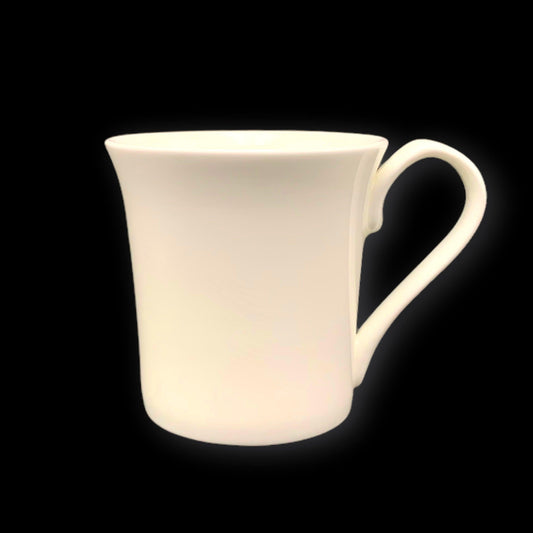 bulk 24 White Bone China Flare Mug 310ml 9x9cm.
