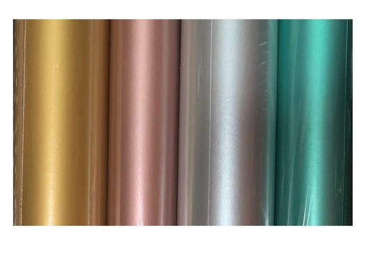 bulk 50 Metallic Gift Wrap Assort 3.5cm Core 200cm.