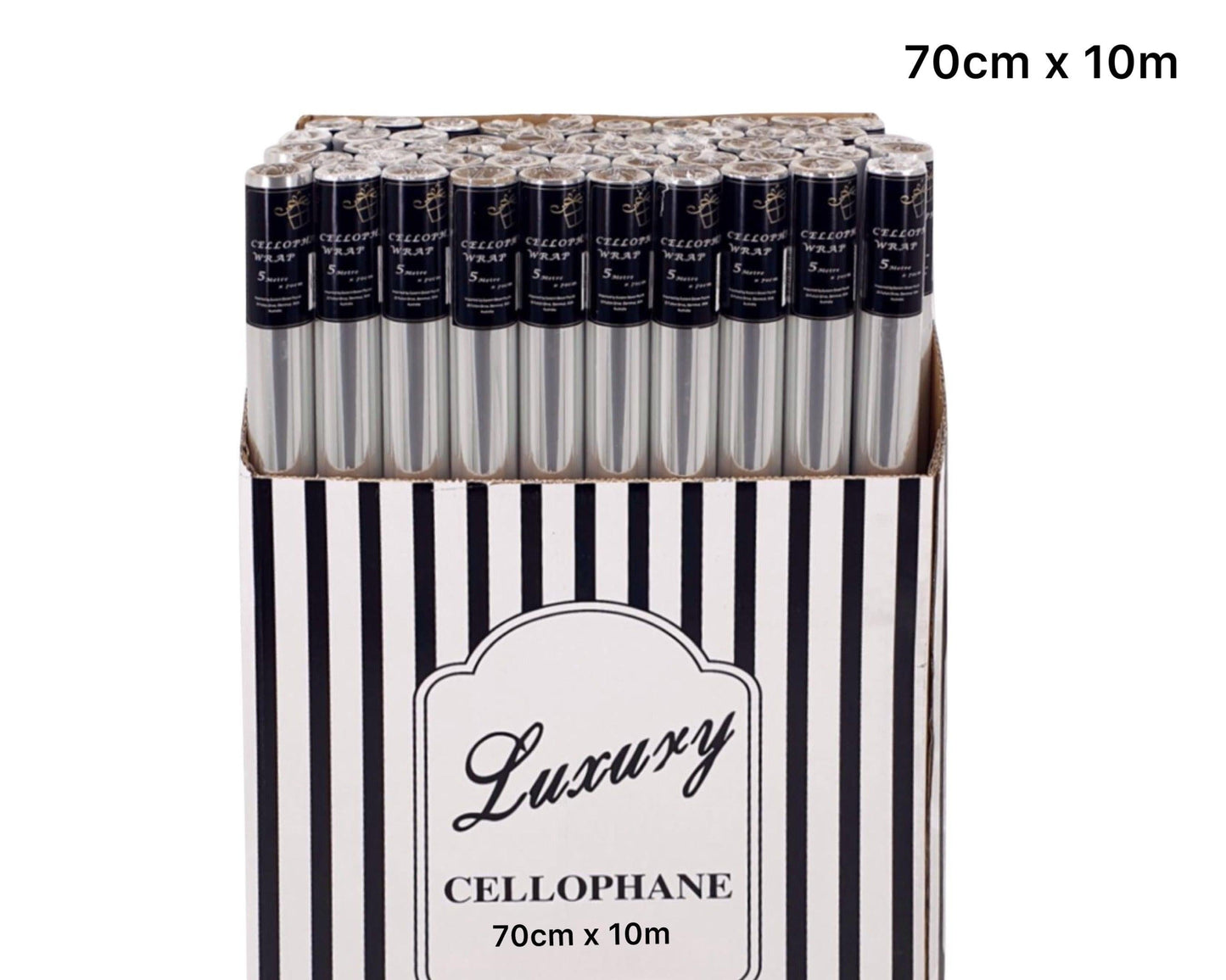 bulk 50 Cellophane 70cmx10m on 38mm Core.