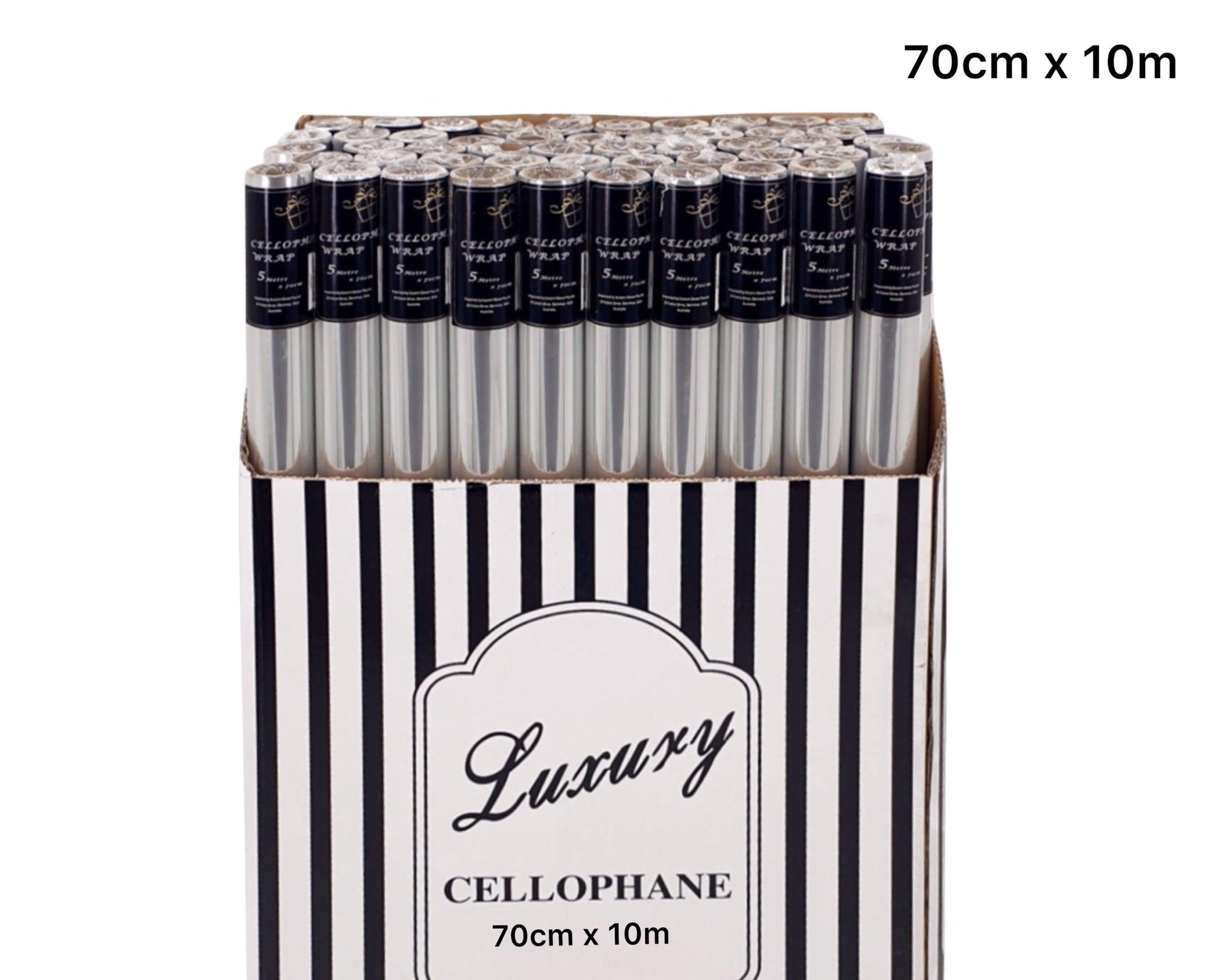 bulk 50 Cellophane 70cmx10m on 38mm Core.
