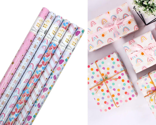 bulk 50 All About Pink Gift Wrap 70Cmx3M 38Mm Core.