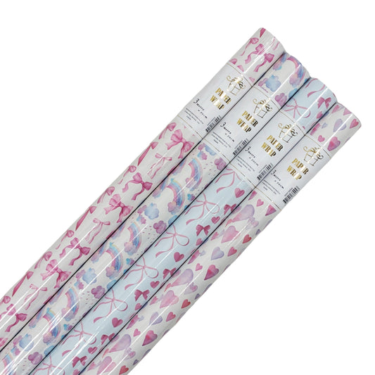 bulk 50 Sweet Sentiment Gift Wrap 38Mm Core 300cm.
