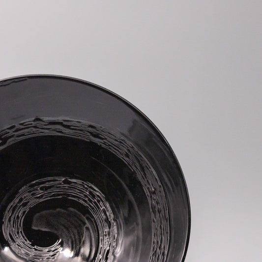 Serving Bowl 28cm Black Swirl Glaze
