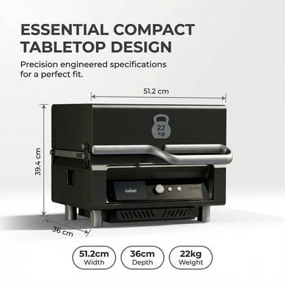 ASMOKE Essential Portable Wood Pellet Grill & 47L Mini Fridge Bundle + 5lb Apple Wood Pellets