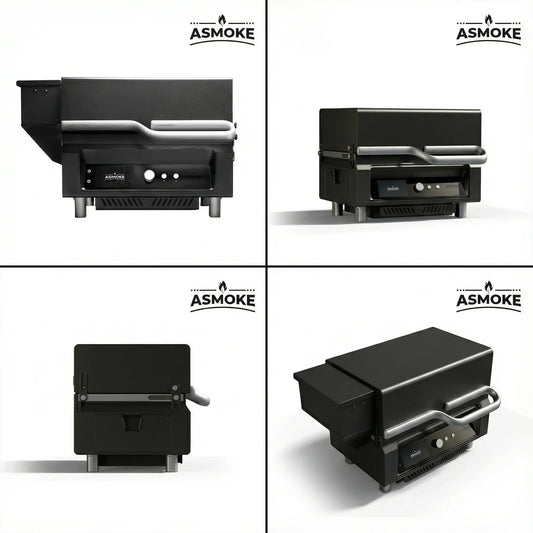 ASMOKE Essential Smart Portable Wood Pellet Grill & 3pc BBQ Tool Set & 5lb Applewood Pellets