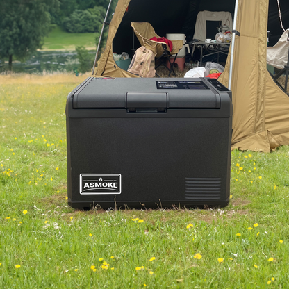 ASMOKE Premium Mini Fridge | 37L Compact Refrigerator with Roll-Bond Evaporator & Internal Light.