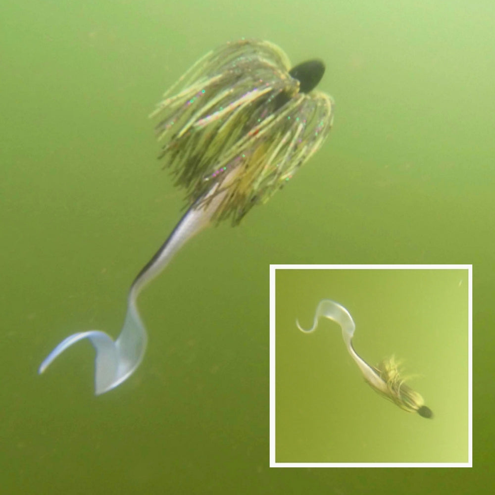Vike 3/4 oz Skirted Microjig in Green Pumpkin.