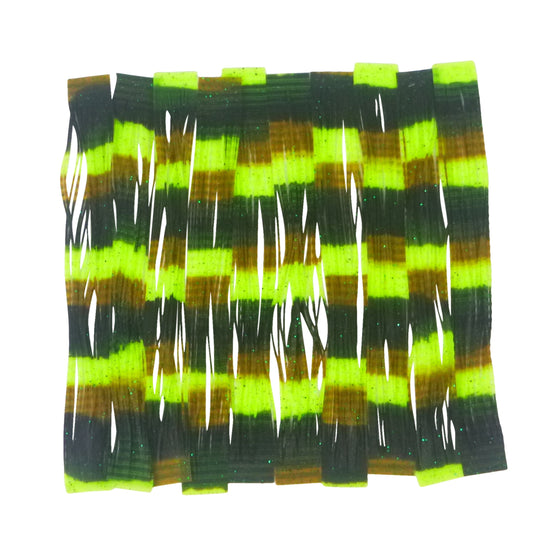 Artizan 22 strand silicon skirt, Green Ripple, Pack of 20.