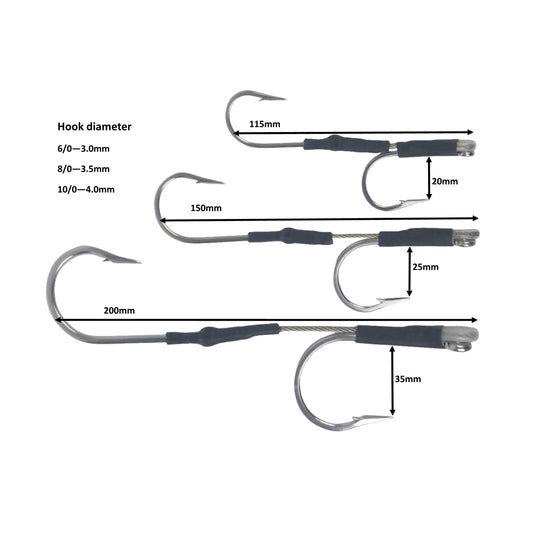 Swimerz Jigging & Trolling Hooks, 180 Double, 6/0, Qty 3.