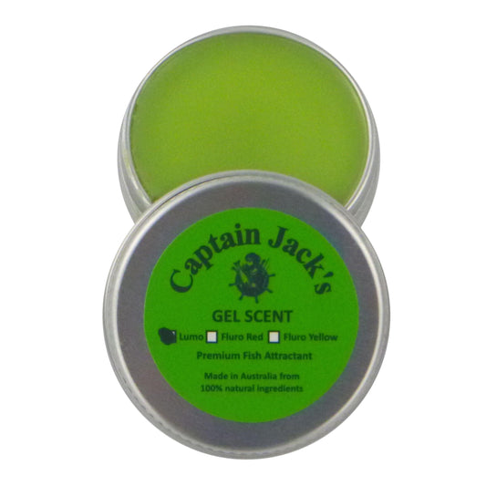 Captain Jack's Gel Scent - Lumo Blue Green, 15 gm Tin.
