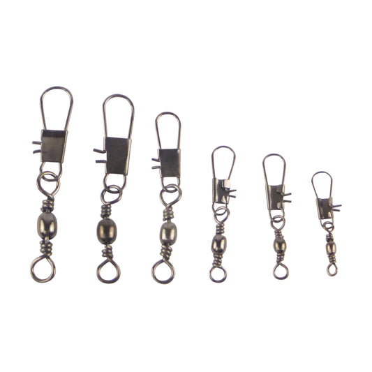Swimerz Barrel Swivel w Interlock Snap, Size 4, 15 pack.