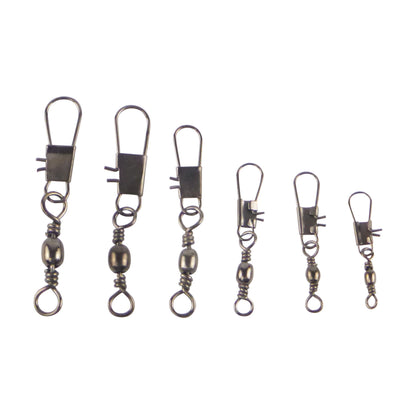 Swimerz Barrel Swivel w Interlock Snap, Size 6, 20 pack.