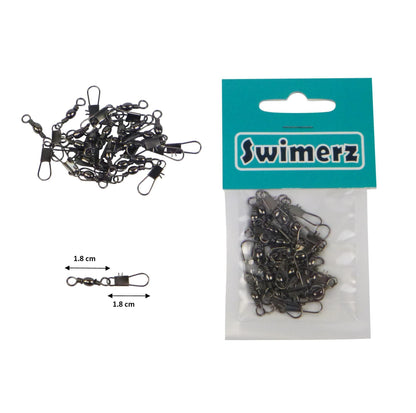 Swimerz Barrel Swivel w Interlock Snap, Size 8, 20 pack.