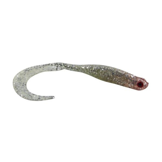 Swimerz 100 mm VTail Soft Plastic Lure, Silver Glitter, 5 pack.