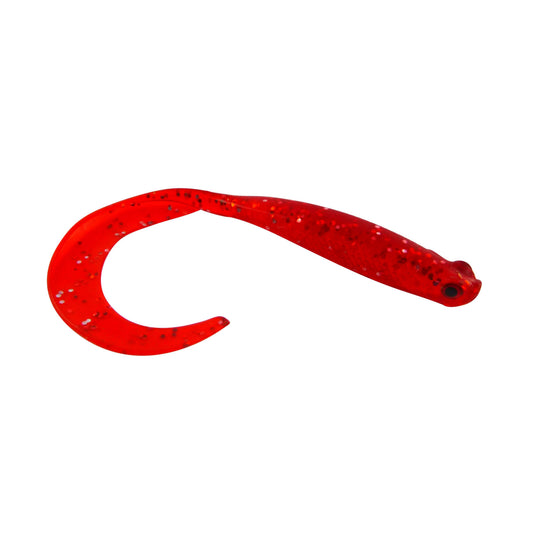 Swimerz 100 mm VTail Soft Plastic Lure, Red Glitter, 5 pack.